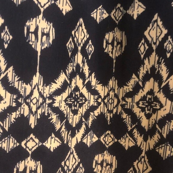 LOVE TREE Medium Blue Cream Printed Pants Elastic Waistband Drawstring Pockets - Picture 2 of 7